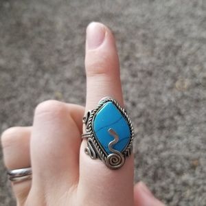 Authentic silver ring with gemstone